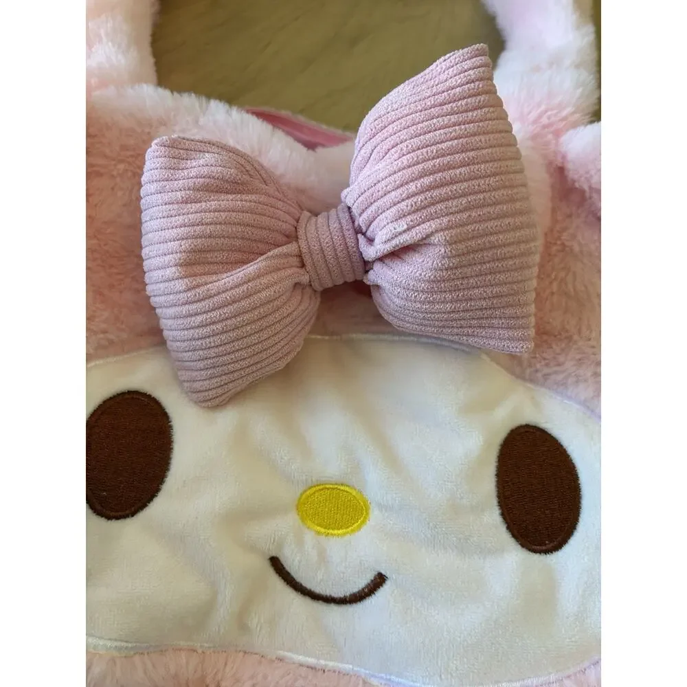 Sanrio My Melody Pink Plush Shoulder Bag Fuzzy Cat Bunny Fluffy Cute Girls